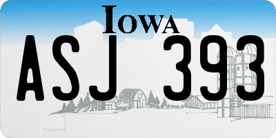 IA license plate ASJ393