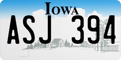 IA license plate ASJ394