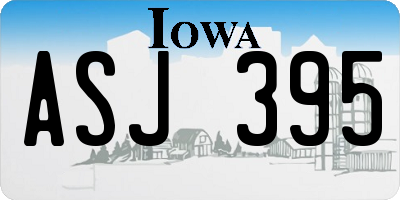 IA license plate ASJ395