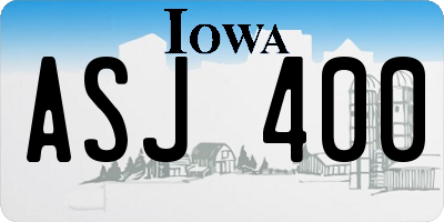 IA license plate ASJ400