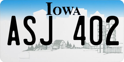 IA license plate ASJ402