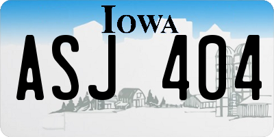 IA license plate ASJ404