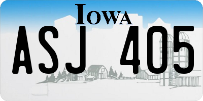 IA license plate ASJ405