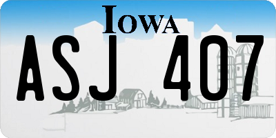 IA license plate ASJ407