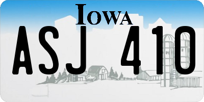 IA license plate ASJ410