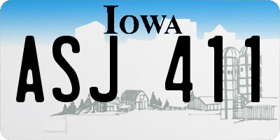 IA license plate ASJ411