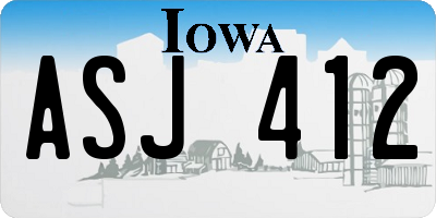 IA license plate ASJ412