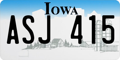 IA license plate ASJ415