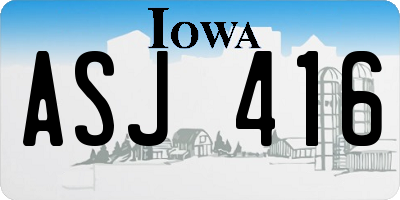 IA license plate ASJ416