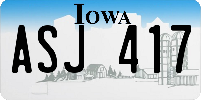 IA license plate ASJ417