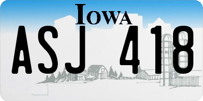 IA license plate ASJ418