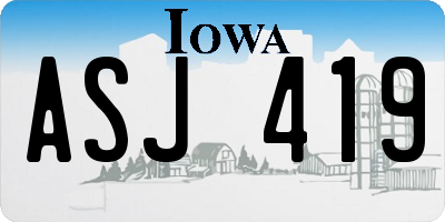 IA license plate ASJ419