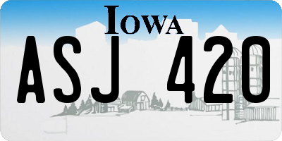 IA license plate ASJ420