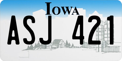 IA license plate ASJ421
