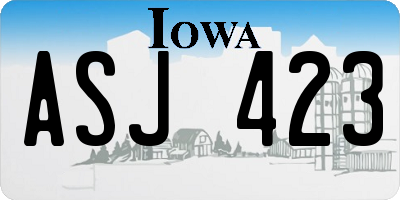 IA license plate ASJ423