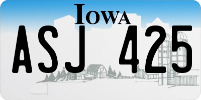 IA license plate ASJ425