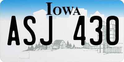 IA license plate ASJ430