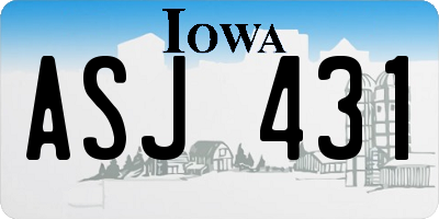 IA license plate ASJ431