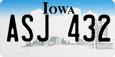 IA license plate ASJ432