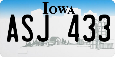 IA license plate ASJ433