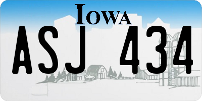 IA license plate ASJ434