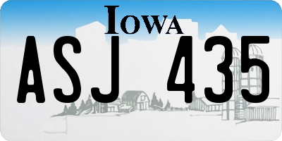 IA license plate ASJ435