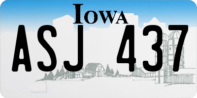 IA license plate ASJ437