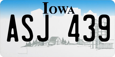 IA license plate ASJ439