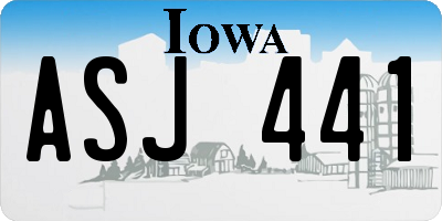 IA license plate ASJ441