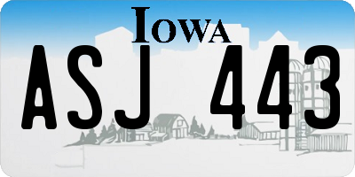 IA license plate ASJ443