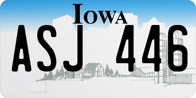 IA license plate ASJ446