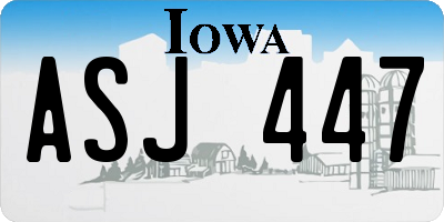 IA license plate ASJ447