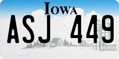 IA license plate ASJ449