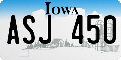 IA license plate ASJ450