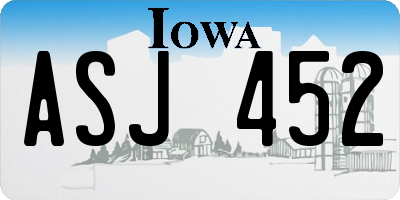 IA license plate ASJ452