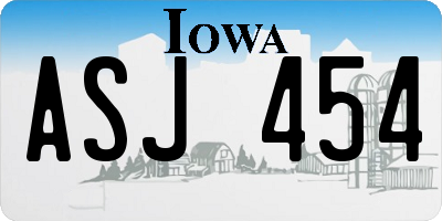 IA license plate ASJ454