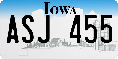 IA license plate ASJ455