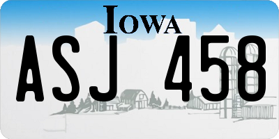 IA license plate ASJ458