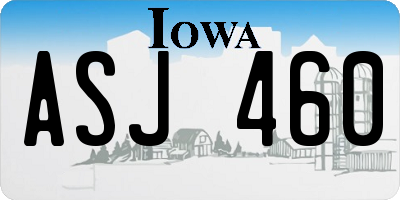 IA license plate ASJ460