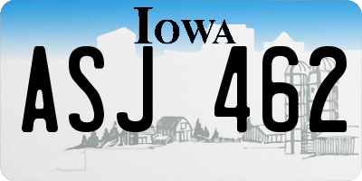 IA license plate ASJ462