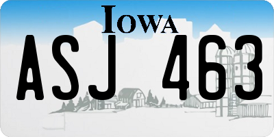 IA license plate ASJ463