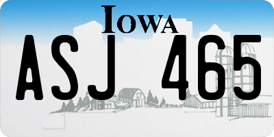 IA license plate ASJ465