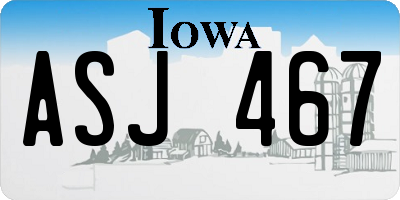 IA license plate ASJ467