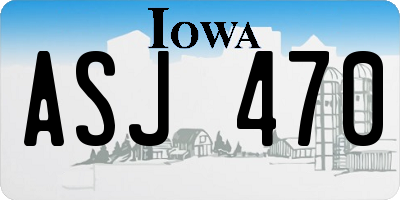 IA license plate ASJ470