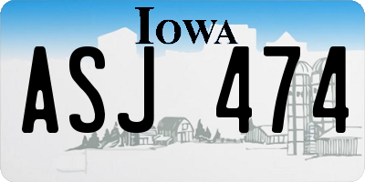 IA license plate ASJ474