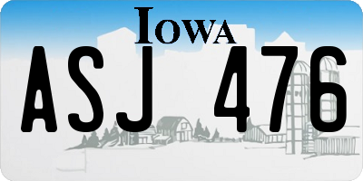 IA license plate ASJ476