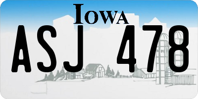 IA license plate ASJ478