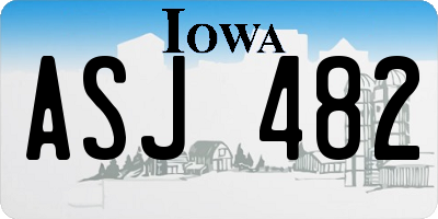 IA license plate ASJ482