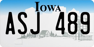 IA license plate ASJ489