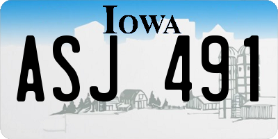 IA license plate ASJ491